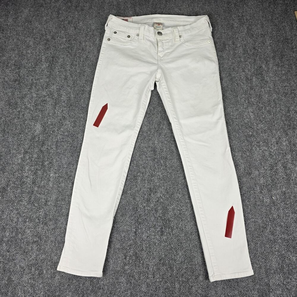 True Religion Jeans Womens 31 White Casey Low Rise Skinny Stretch Denim USA - Picture 9 of 16